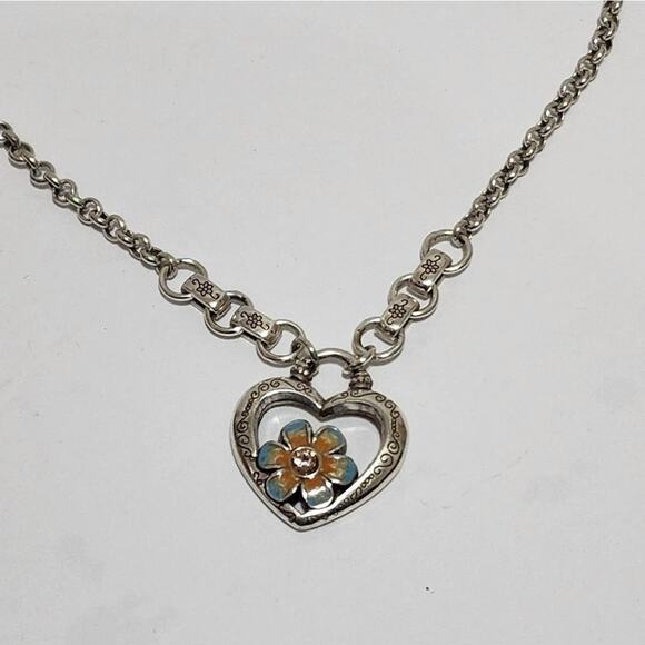 BRIGHTON Orchard Bloom from Within enamel floral Heart necklace - Picture 5 of 6